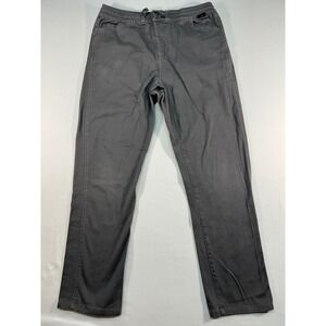 Ocean Current Mens Large Charcoal Gray Elastic Waist Stretch Twill Jogger Pants